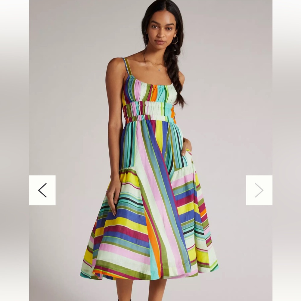 Hope For Flowers Striped Midi Dress Size Small